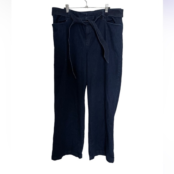 ELOQUII Chambray Tie Waist Trouser 16L - Picture 1 of 9